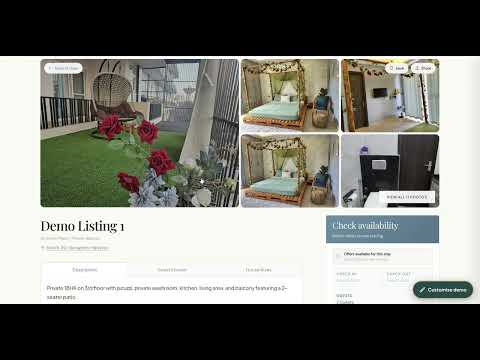 Branded stay booking website with search and online payments